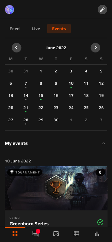 Existing FACEIT hub experience 2